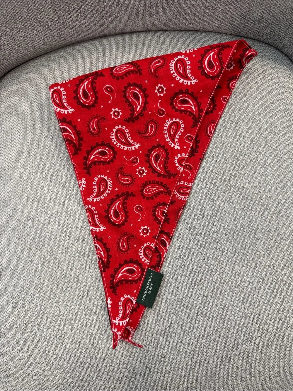 NWT set of 2. Red Paisley and Football Dog Bandana - Reversible Pet Accessory